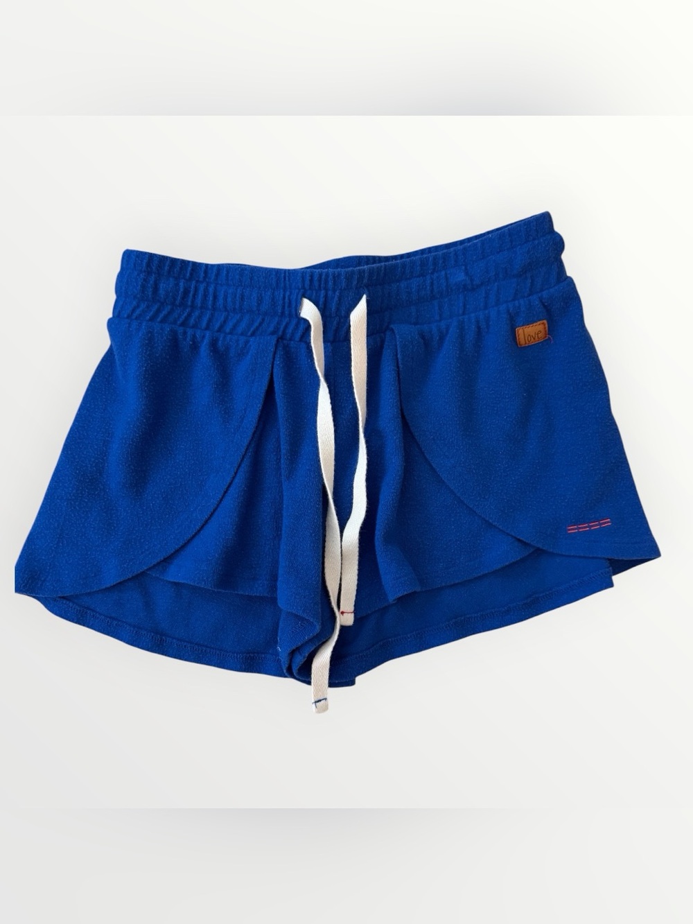 Peace Love World Cobalt Blue Ruffle Overlay Lounge Shorts Size S